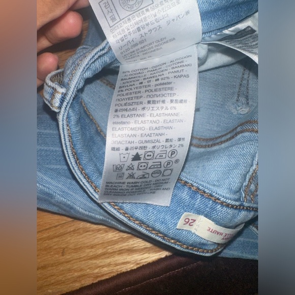 Levi’s denim skinny jeans women high waisted 721 sapphire stripe 26x30 - Picture 6 of 12